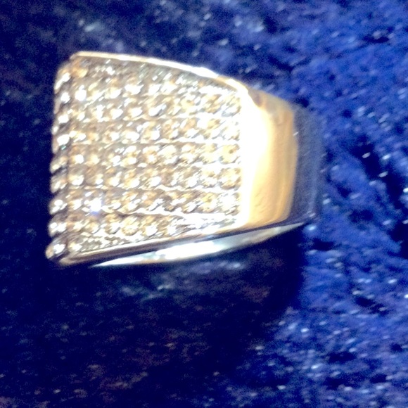 925 STERLING SILVER BLING RING Men/Unisex Engagement Cocktail Ring - Picture 5 of 5